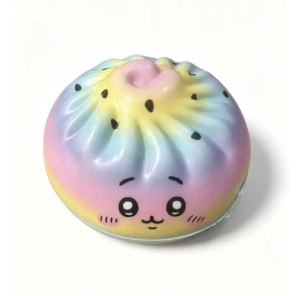 New Dumpling Pressure Dumpling Squishies Cute Colorful Bun Toy Slow Rising Stress Relief Fidget Toy for Adults Anti-Anxiety Gif