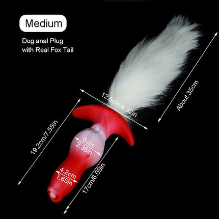 Anal Plug with Tail BDSM Adult Sex Game Cosplay 18+ Anal Dildo for Women Men Silicone Soft Butt Plug Gay Sex Toys for Party BDSM