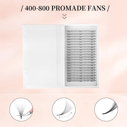 400/800 Premade Volume Fans XL Lash Fans 3D 4D 5D 6D 8D 10D 14D 20D CC curl Bouquet Eyelashes Pre made Fans Eyelash Extensions