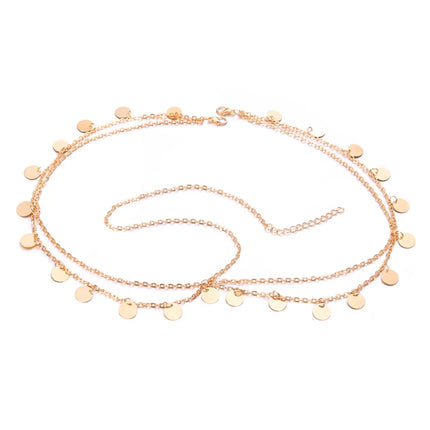 Wave Tassel Chain Headwear Tassel Electroplated Alloy Sequin Round Sheet Multi-layer Wedding Supplies Hair Accessories