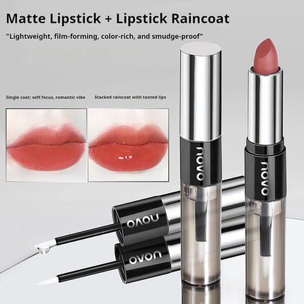 NOVO Waterproof and sweat-resistant dual-ended lipstick Long-lasting, smudge-proof and transfer-resistant