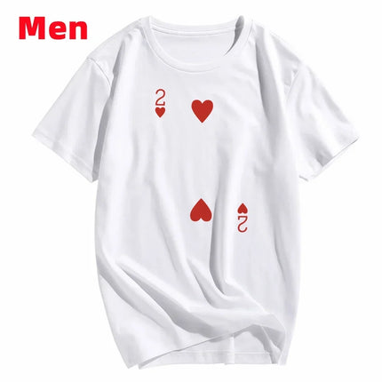 Heart Deck of Cards Party Costume Group Costume T-Shirts Poker Outfit Bridge Cards Women&Men Matching Playing Cards for Casino