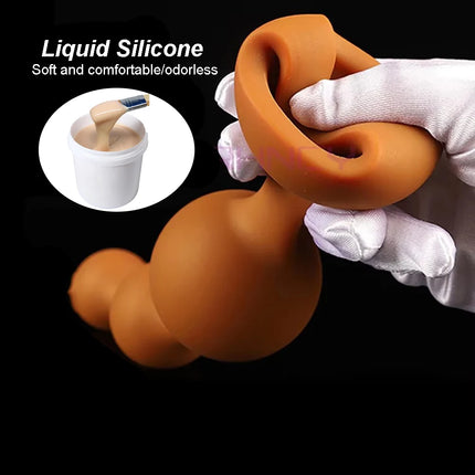 S-XXL Anal Beads Huge 9cm Anal Plug Soft Liquid Silicone Butt Plug Fisting Anal Balls Sex Toys for Women Men Prostate Massage
