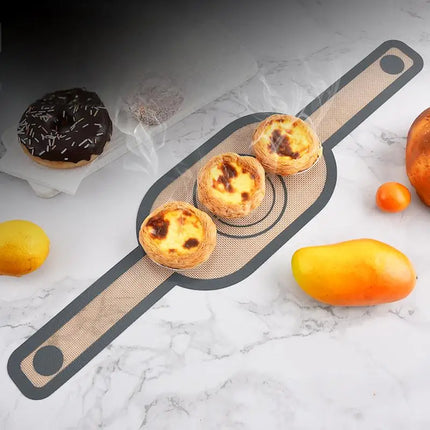2Pcs Silicone Bread Sling for Dutch Oven Reusable Non-Stick Baking Mat with Long Handles Dough Transfer Liners for Pastry