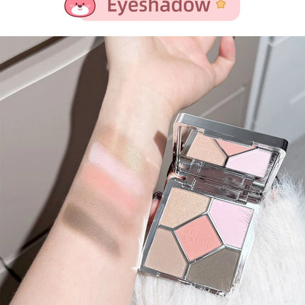 ART VALUE 7PC Makeup Sets Include 3 Colors Matte Lip Mud,1 Pressed Powder,1 Blush,1 Eyes Palette,1 Necklace Beauty Makeup Sets