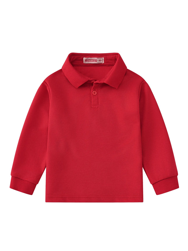 Autumn new style girls and boys 1-14 years old long sleeved polo shirt T-shirt solid color casual top