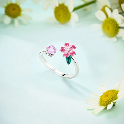 Adjustable Rings 925 Sterling Silver Mermaid Wing Dragon Sunflower Tulip Open Rings For Women Female Original Engagement Jewelry