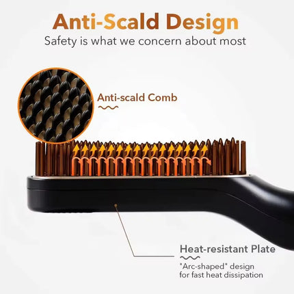 Ceramic Man Beard Hair Straightener Fast Heating Brush Multifunctional Hair Curler Styler Straightening Hot Comb  Styling Tools