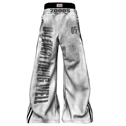 long sleeved spray printed sportswear fashion trend Harajuku retro Y2K personality willow nail zipper sweatshirt sweatpants