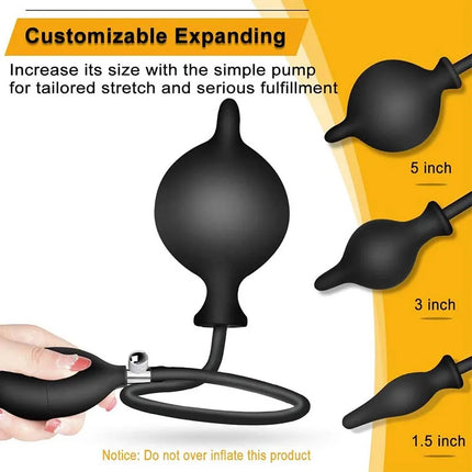 Inflatable Anal Plug with Metal Ball for Men&Women Extra Large Prostate Massager &G-Spot Stimulator Premium Comfort Anal Dilator