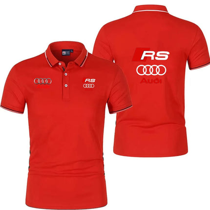 2026 camisade solapa de camiseta de alta calidad, camisa de manga corta asistente de tienda Audi car 4S, polo deportivo de moda