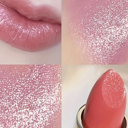 Shimmer Coral Metallic Lipstick Waterproof High Pigment Glitter Diamond Sparkling Pearl Lip Gloss for Shiny Cosmetics