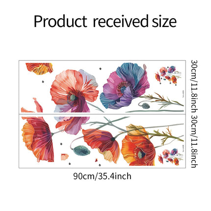 1Pc Painted Flowers Wall Stickers for Living Room Bedroom Background Wall Decor Home Decorative Stickers Wall Decals Mural