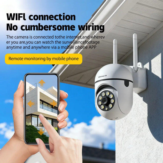 2PCS 3MP Wifi IP HD Night Color Camera Wireless Security Surveillance PTZ Camera 4X Zoom Cameras Tracking Two-way Audio