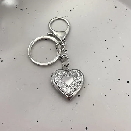 Photo Frame Heart Locket Keychains y2k Handmade Heart-Shaped Small Box Fairy tale Keyring Gift for her