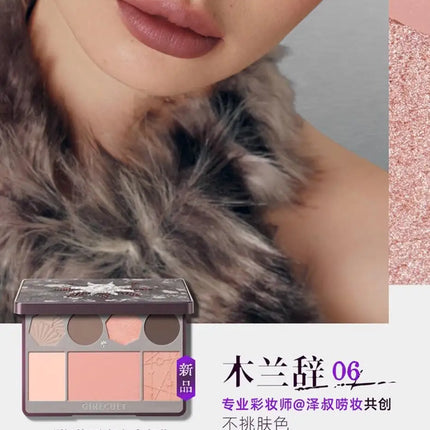 Makeup Girlcult All In One Multifunctional Face Palette Blush Highlighter Contour & Bronzer Powder & Cream for Flawless Glow