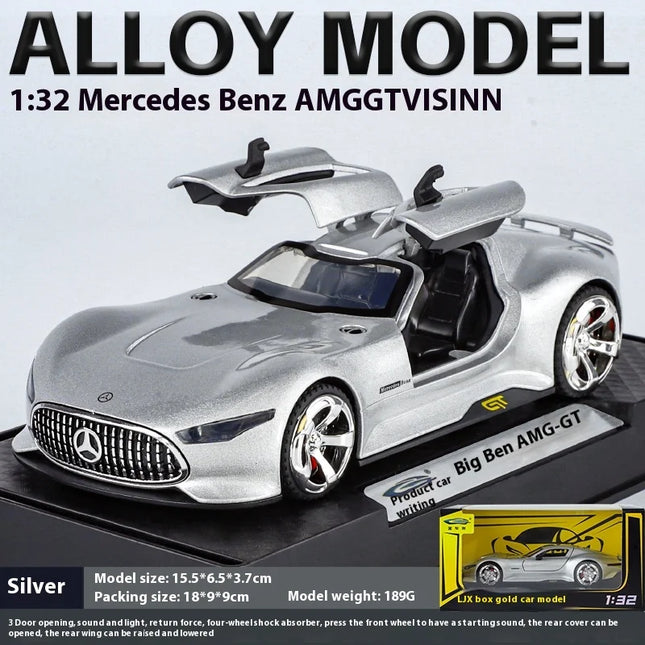 1:32 Mercedes Benz AMG Vision GT Supercar Alloy Diecast Car Model Sound And Light Classic Hobby Collectibles Gifts For Boyfriend