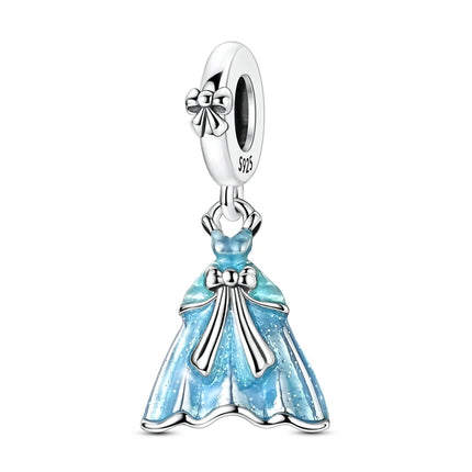 Blue Series 925 Sterling Silver Owl Butterfly Pirate Ship Car Beetle Clogs Charm Fit DIY Bracelet Necklace Fun Matching Gifts