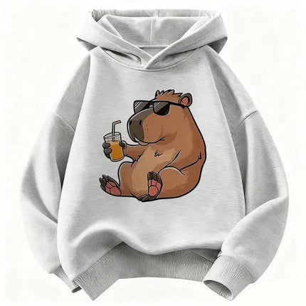 Cute Capybara Kids Clothing Hoodies 2026 New Cartoon Capibara Fashion Long Sleeve Sweatshirt Kids Boys Clothing