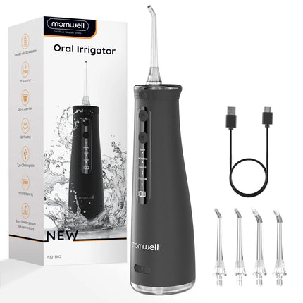 Cordless Water Flosser With 4 Jet Tips 4 Modes 260ML Portable Rechargeable Oral Water Floss IPX7 Waterproof for Gums Care