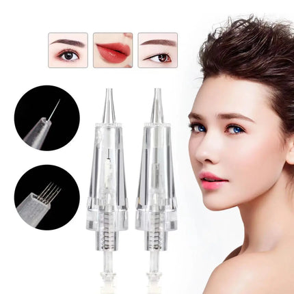 10pcs Tattoo Needle Permanent Makeup Machine Universal Needles Microblading Cartridge Needle For Eyebrow Eyeliner Lip Tattoo pen