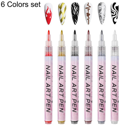 3-18pcs/set Nail Art Graffiti Pen Nail Marker Drawing Abstract Lines Fine Detail Floral Design Waterproof Nail Painting Manicure