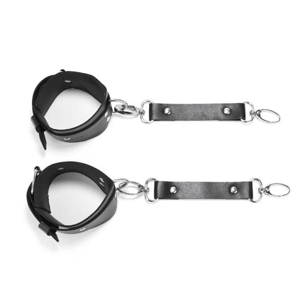 Women Leather Handcuffs Sex Bondage Handcuffs Ankle Thigh Cuffs BDSM Kit Adjustable Waist Strap Adult SM Game Sex Toy for Couple