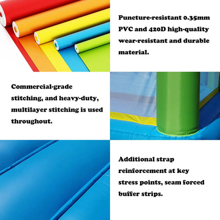 KF Inflatable Bounce House with Slide for Kids Oxford Bouncy Castle Jump House for Adult Toddlers Kids Party Wedding Toys