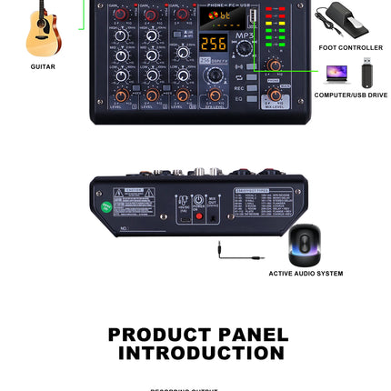 Sound card mixer mobile computer live broadcast network K song recording arranging suit belt USB reverberation 5V