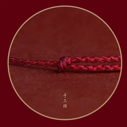 Hand Braided Red Rope Bracelet Copper Lucky Bead Hand Rope Couple Bracelet Simple Buckle Ethnic Original Female Accessory