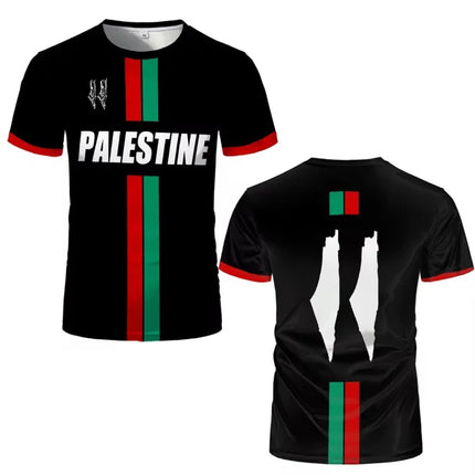 Palestine Football T Shirts For Men Summer Fashion Short Sleeve Palestinian Flag 3D Printed Casual O Neck Loose Mens Tops Tees