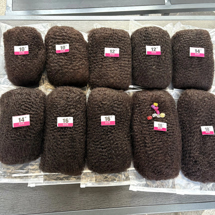 10-16Inch Natural 4C Afro Kinky Curly Bulk Human Hair Extensions No Weft Brazilian Remy Bulk for Locs Braiding Hair