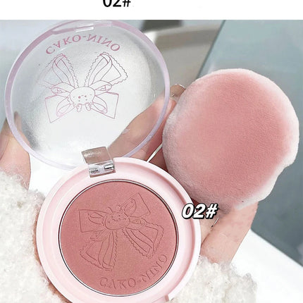 Wish Bow Cute Blusher Lasting Not Easy to Fly Powder Pink Blush Face Brighten Shading Rouge Rubor Korean Dupes Makeup Cosmetics