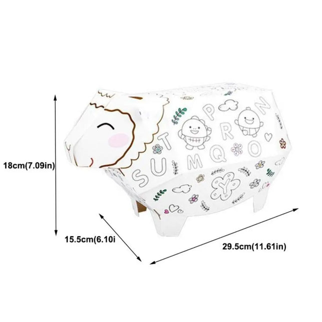 DIY 3D Carton Handmade Creative Cardboard Animal Graffiti Model Kindergarten Carton Toy Can Be Colored Make Graffiti Toys