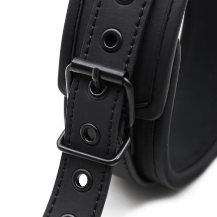 BDSM PU Leather Collar with Leash Padded Neck Restraint Slave Bondage Adult Sex Toy for Women Men Fetish Role Play Gear