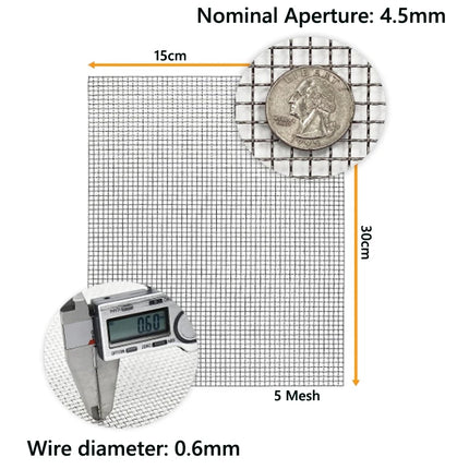 1-5pcs 304 Stainless Steel Filter Screen 4/5/8/20/30/40-400 Mesh Woven Wire High Quality Stainless Steel Screening Filter Sheet