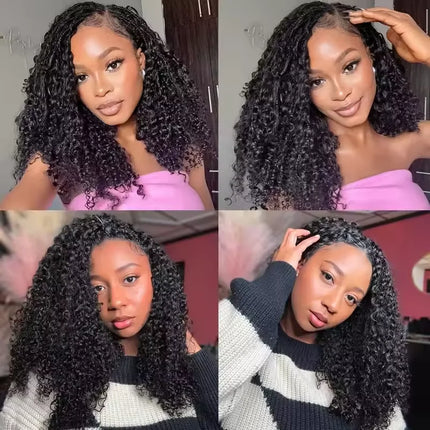 300g Burmese Kinky Curly Crochet Human Hair Knots Feather Crochet Hair Extensions Invisible Knotless Kinky Curly Braiding Hair
