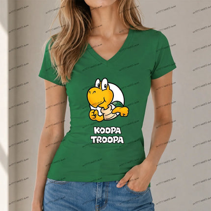 XS-5XL Top Women T Shirts New Female Clothing V Neck Cuteore Super Mario Women T-shirt Streetwear Hot Sale Party Women's Summer