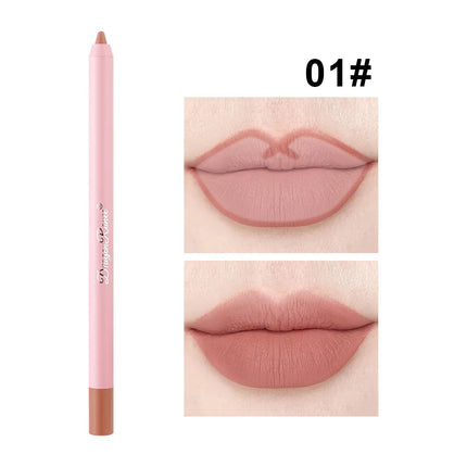 Waterproof Matte Lip Liner in Bean Paste Color, Lip Plumping Lipstick Pen, Foaming Pen, Non-Fading Lip Liner, Waterproof and Sweat-Proof Long-Lasting Matte Lip Liner, One-Second Pouty Lip Lipstick Pen