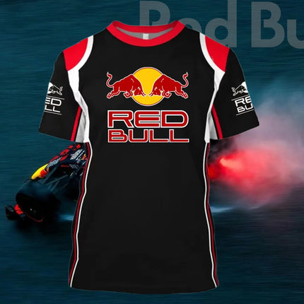 Summer Latest Red Bull Men's T-shirts Fashion Racing T-shirts Red Bull 3D Printed T-shirts Street Fashion Red Bull Clothing