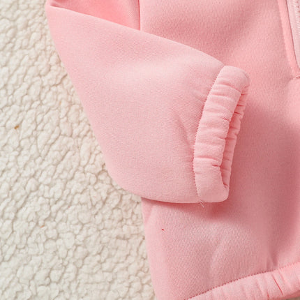 Baby Girl Fall Winter Clothes Solid Color 2 Piece Set Fleece  Set Fur Sweasthirt Turtleneck &Pants  Sportswear For 1-3Y