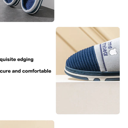 New autumn and winter fur slippers for women, thick soled and plush warm indoor home, non slip cotton slippers