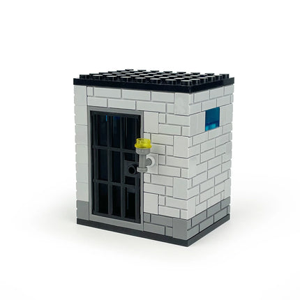 Classic Jail Building Model - Police vs Thief Brick Set for Collection and Display