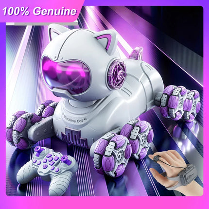 100%Genuine 8WD Intelligent Remote Control Robot Cat Simulation Dancing Voice Control Touch-sense Music Stunt RC Mechanical Cat