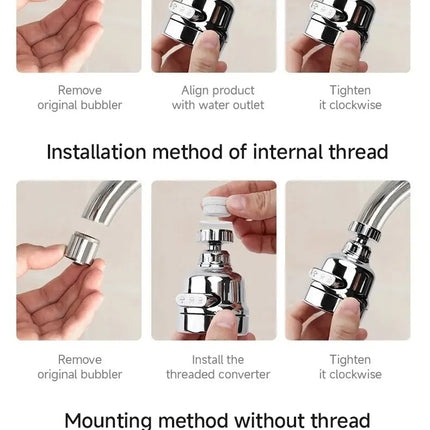3 Modes Universal Kitchen Faucet Extenders Adapter 360° Rotation Filter Kitchen Gadgets Spray Water Saving Tap Nozzle