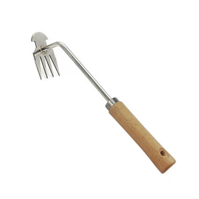Stainless Steel Grass Rooting Weeding Tool Garden Hook Puller With Handle For Easily Removing Weeds Planting Shovel Harvesting