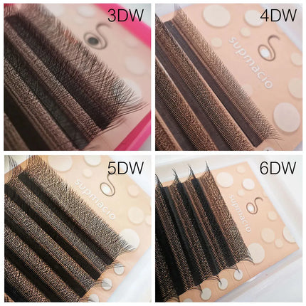 SUPMACIO W Shape 3D 4D 5D Premade Volume Fans Automatic Flowering Nature Soft Light Clover Lashes Bloom Eyelashes Extension