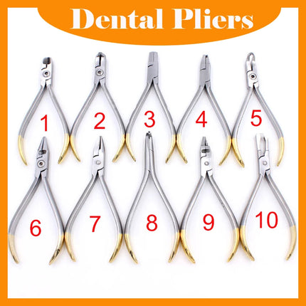 Dental Orthodontic Toolkit - Featuring Lingual Wire Niti Cinch Back Plier, Needle Holder for Suturing & Sharp End Cutting Pliers