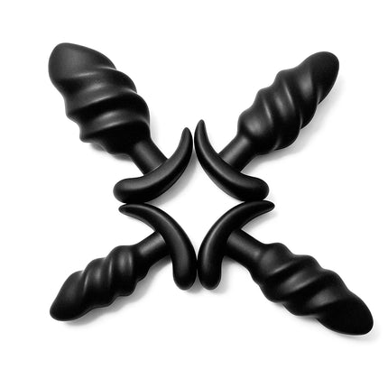 Silicone Threaded Anal Plug 4 Sizes Anal Plug Butt Plug Unisex Wearable Stopper Adults Sex Toys for Men Women Trainer