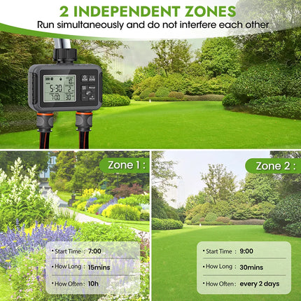 1/2/3-Outlet Automatic Watering System with Timing Control Automatic Water Timer Sprinkler Used Outdoor to Save Water&Time